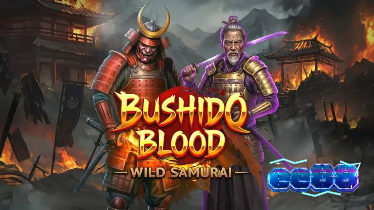 Giao diện trò chơi Bushido Blood với các biểu tượng chiến binh và kiếm samurai